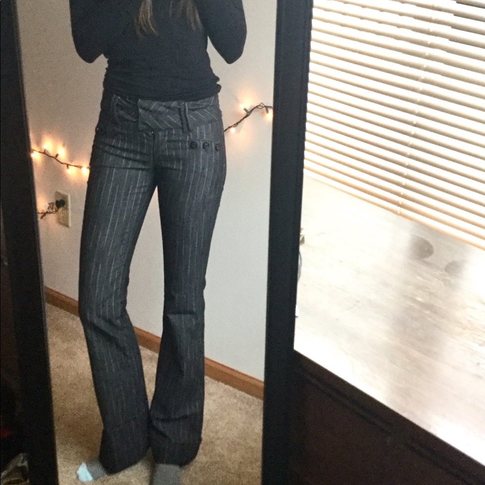 Joe Benbasset Pinstriped charcoal work pants
